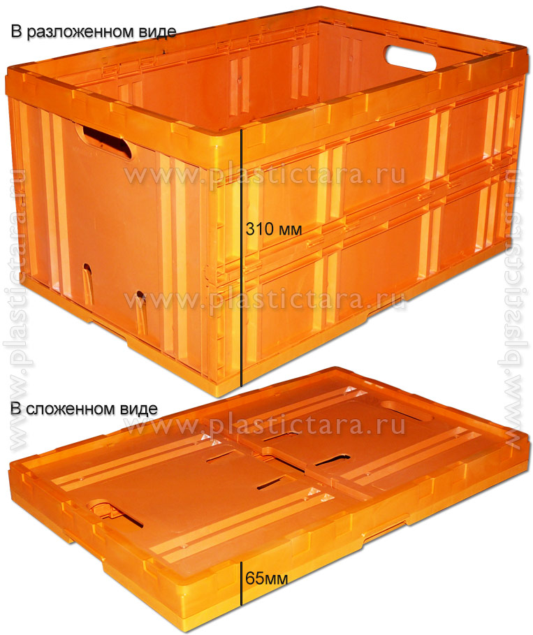 Купить пластиковый складной ящик для мяса 600x400x310 по цене 528 рублей